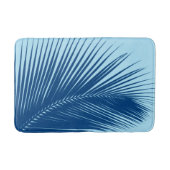 Palmblad - kobalt en sky blue badmat (Voorkant)