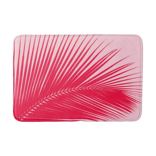 Palmblad - koraal en schelp roze badmat (Voorkant)