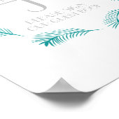 Palmblad Logo Tropisch Trouwboek Bord Poster (Hoek)