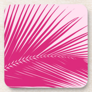 Palmblad - magenta roze drankjes onderzetter