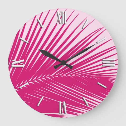Palmblad - magenta roze grote klok (Voorkant)