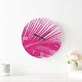 Palmblad - magenta roze grote klok (Huis)