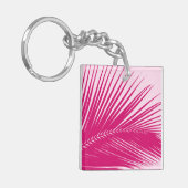 Palmblad - magenta roze sleutelhanger (Voorkant Links)