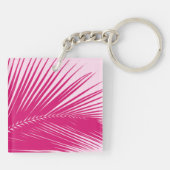 Palmblad - magenta roze sleutelhanger (Achterkant)