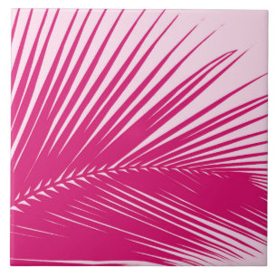 Palmblad - magenta roze tegeltje