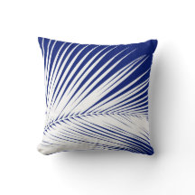 Palmblad - marineblauw en wit