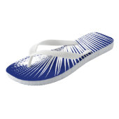 Palmblad - marineblauw en wit teenslippers (Schuin)