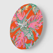 Palmblad monstera coleus tropisch vuur rood grote klok (Hoek)