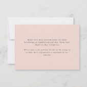 Palmblad pampas gras natuurlijke roze bruiloft RSVP kaartje (Achterkant)