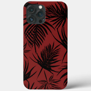 Palmblad - rood & zwart bloemontwerp Case-Mate iPhone case