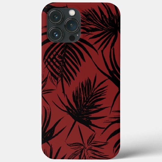 Palmblad - rood & zwart bloemontwerp Case-Mate iPhone case (Achterkant)