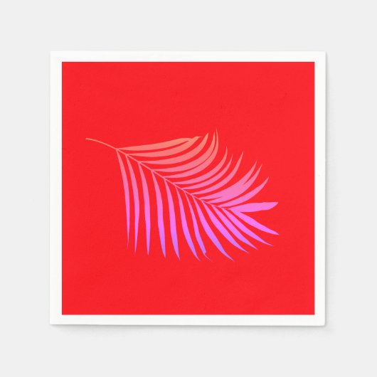 Palmblad Sinaasappel Roze Verjaardag Afstuderen br Servet (Voorkant)