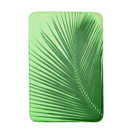 Palmblad - smaragd en kalkgroen badmat (Voorkant Verticaal)