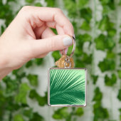 Palmblad - smaragd en kalkgroen sleutelhanger (Hand)