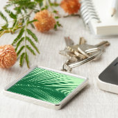 Palmblad - smaragd en kalkgroen sleutelhanger (Zijkant)
