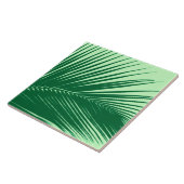 Palmblad - smaragd en kalkgroen tegeltje (Zijkant)