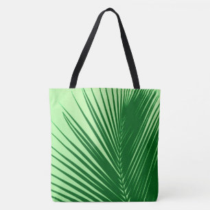 Palmblad - smaragd en kalkgroen tote bag