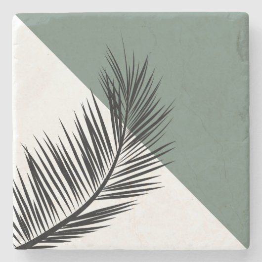 Palmblad Stenen Onderzetter (Voorkant)