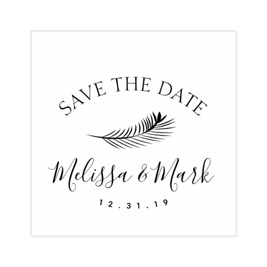 Palmblad Strand Save the Date Stempel (Afrduk)