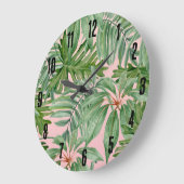 Palmblad Tropical Floral Grote Klok (Hoek)