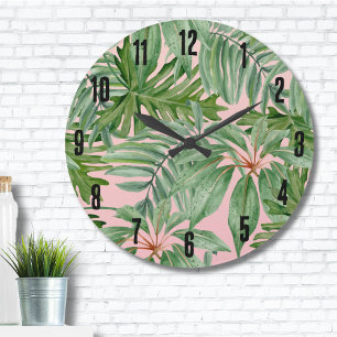 Palmblad Tropical Floral Grote Klok