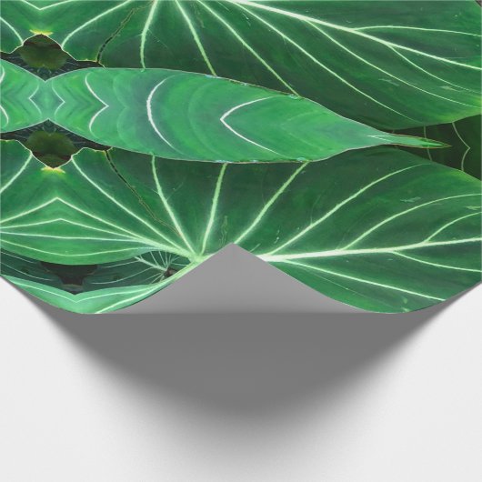 Palmblad, tropisch gebladerte, oerwoud regenwoud cadeaupapier (Hoek)