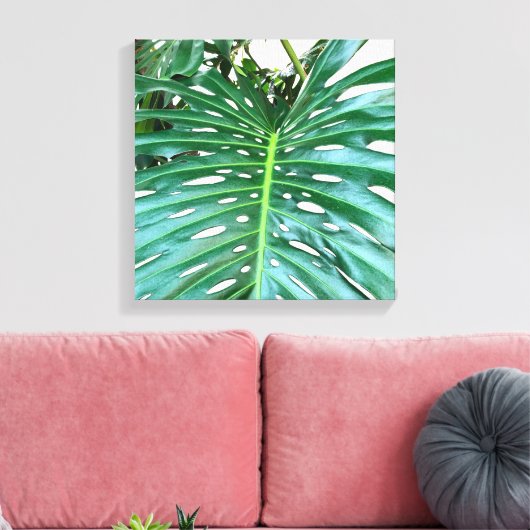 Palmblad, tropisch gebladerte, oerwoud regenwoud canvas afdruk (Insitu (Woonkamer))