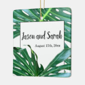 Palmblad, tropisch gebladerte, oerwoud regenwoud keramisch ornament (Links)