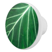 Palmblad, tropisch gebladerte, oerwoud regenwoud keramische knop (Rechts)