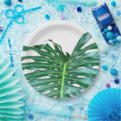 Palmblad, tropisch gebladerte, oerwoud regenwoud papieren bordje (Feest)