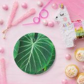 Palmblad, tropisch gebladerte, oerwoud regenwoud papieren bordje (Feest)