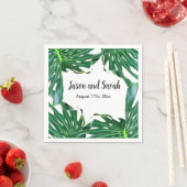 Palmblad, tropisch gebladerte, oerwoud regenwoud servet (Insitu)