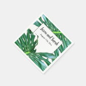 Palmblad, tropisch gebladerte, oerwoud regenwoud servet (Hoek)