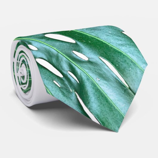 Palmblad, tropisch gebladerte, oerwoud regenwoud stropdas (Opgerold)