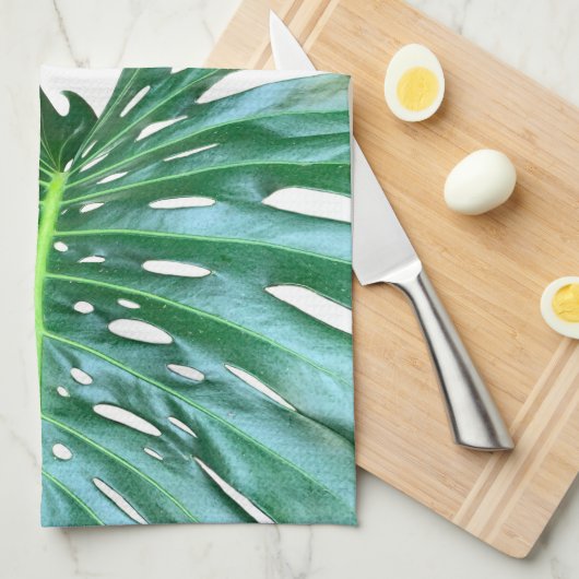 Palmblad, tropisch gebladerte, oerwoud regenwoud theedoek (Quarter Fold)