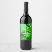 Palmblad, tropisch gebladerte, oerwoud regenwoud wijn etiket (Voorkant)