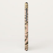 Palmblad tropisch roze perzik gouden monogram Case-Mate iPhone case (Achterkant/links)