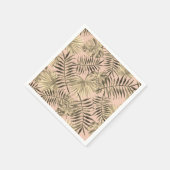 Palmblad tropische perzik en goud servet (Hoek)