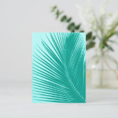 Palmblad - Turquoise en aqua Briefkaart (Staand voorkant)