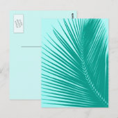 Palmblad - Turquoise en aqua Briefkaart (Voorkant / Achterkant)