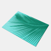 Palmblad - Turquoise en aqua Deurmat (Schuin)