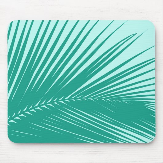 Palmblad - Turquoise en aqua Muismat (Voorkant)