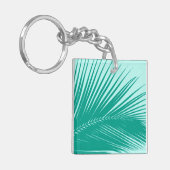 Palmblad - Turquoise en aqua Sleutelhanger (Voorkant Links)
