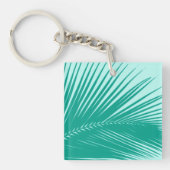 Palmblad - Turquoise en aqua Sleutelhanger (Voorkant)