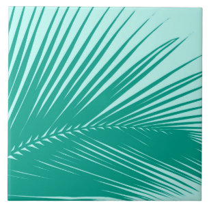 Palmblad - Turquoise en aqua Tegeltje