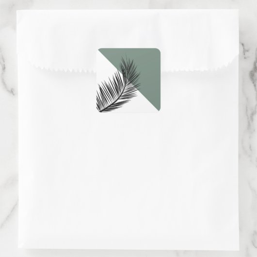 Palmblad Vierkante Sticker (Tas)