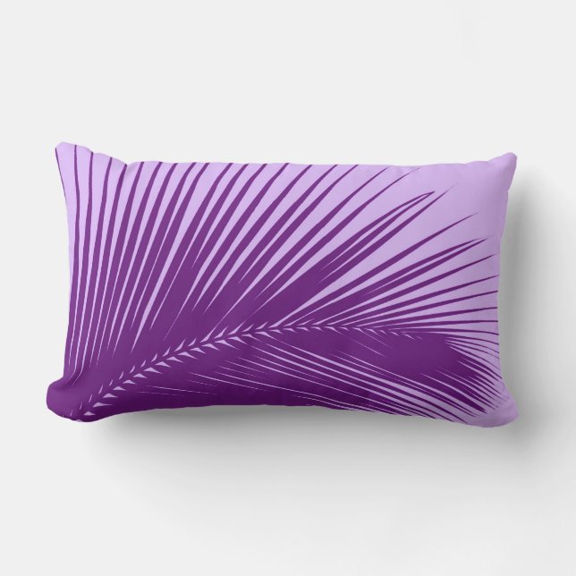 Palmblad - violet en lavendel kussen (Voorkant)