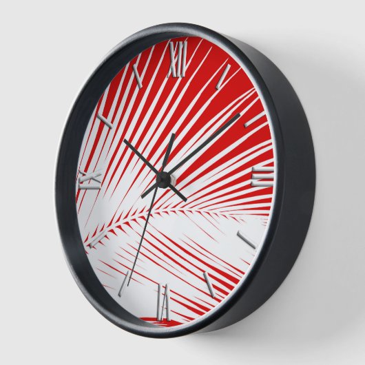 Palmblad - wit en donkerkoraal rood (Hoek)