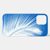 Palmblad - wit op kobaltblauw Case-Mate iPhone case (Achterkant (horizontaal))