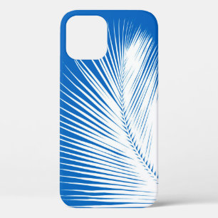 Palmblad - wit op kobaltblauw Case-Mate iPhone case